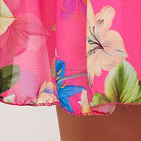 Rövid ruha muszlin virágmintás harang alakú gumirozott derékrésszel