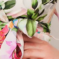 Rövid ruha muszlin virágmintás harang alakú gumirozott derékrésszel