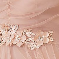 Lightpink dress short cut cloche from tulle with raised flowers