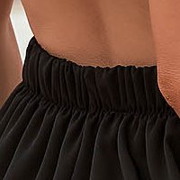 Rochie din material subtire neagra scurta in clos cu elastic in talie si spatele decupat - SunShine