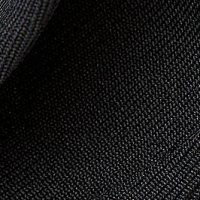 Fekete midi ceruza ruha rugalmas csíkozott anyagból fodrokkal