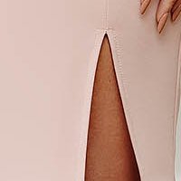 Világos rózsaszínű rövid alkalmi ceruza ruha rugalmas szövetből
