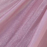 Pink harang hosszú tüll ruha csillogó és tollas díszítésekkel