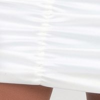 Ivory skirt short cut pencil from satin detachable cord