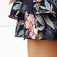 Dress short cut cloche from satin with floral print