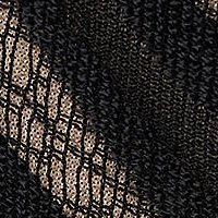 Fekete elegáns egyenes midi ruha csipkés és strassz köves díszítéssel