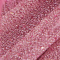 Púder rózsaszínű hosszú alkalmi harang ruha csillogó tüllből, strassz köves és tollas díszítéssel