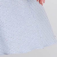 Rochie din crep albastru-deschis pana la genunchi in clos cu aplicatii cu sclipici - StarShinerS