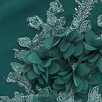 Zöld midi ceruza ruha rugalmas szövetből virágos hímzéssel - StarShinerS