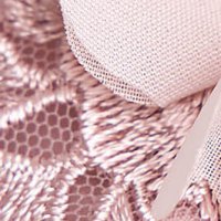 Púder rózsaszínű midi ceruza ruha rugalmas szövetből virágos hímzéssel - StarShinerS