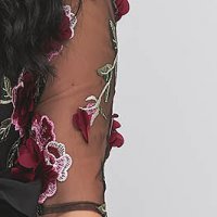 - StarShinerS ruha harang aszimetrikus muszlin csipkés anyagból 3d virágos díszítéssel