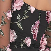 - StarShinerS ruha harang aszimetrikus muszlin csipkés anyagból 3d virágos díszítéssel