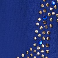 Kék midi harang muszlin ruha gyöngy és strassz köves díszítéssel