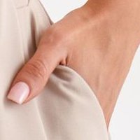 Cream skirt thin fabric midi cloche with elastic waist lateral pockets