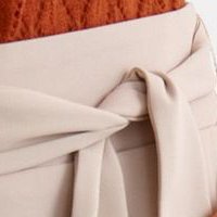 Cream skirt thin fabric midi cloche with elastic waist lateral pockets