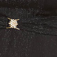 Fekete muszlin midi harang ruha csillogó díszítésekkel - StarShinerS