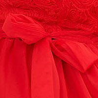 Piros midi harang ruha tüllből 3d virágos díszítéssel - StarShinerS