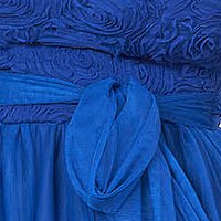 Kék midi harang ruha tüllből 3d virágos díszítéssel - StarShinerS