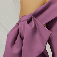 Purple Pencil Dress made of thin material accessorized with bows - PrettyGirl