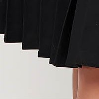 Black dress midi cloche elastic cloth pleated