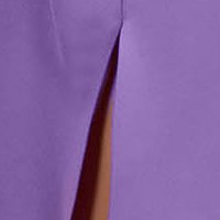 Lilac Elastic Fabric Midi Pencil Dress with Front Slit - PrettyGirl