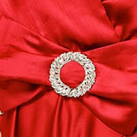 Piros ruha hosszú harang muszlin szatén anyagból eltávolítható övvel