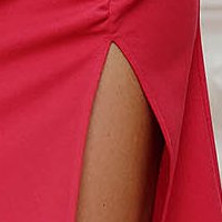 Pink krepp rövid ceruza ruha övvel ellátva