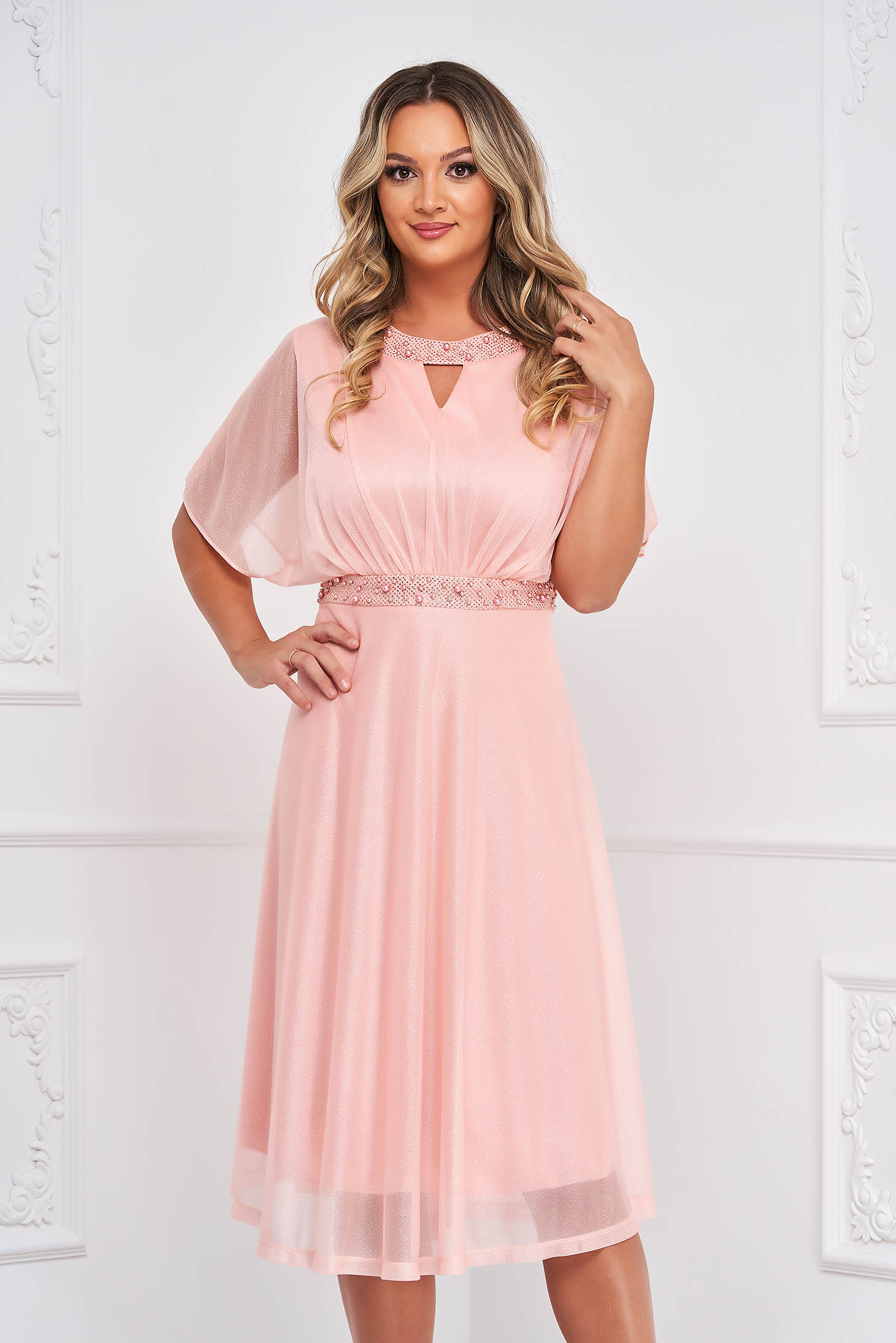 Ladies hot sale peach dress