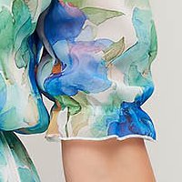 StarShinerS midi muszlin virágmintás ruha harang alakú gumirozott derékrésszel