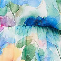 StarShinerS midi muszlin virágmintás ruha harang alakú gumirozott derékrésszel