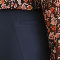 Pantaloni din stofa bleumarin conici cu talie inalta si buzunare laterale - Top Secret