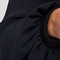 Bluza dama din crep neagra cu maneci din voal si imprimeu digital - StarShinerS