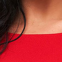 Piros rövid harang krepp ruha kerekített dekoltázssal - StarShinerS