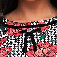Rochie din stofa elastica scurta cu croi in a si buzunare laterale cu imprimeu digital - StarShinerS