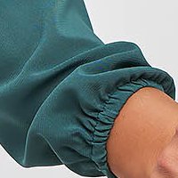 Bluza dama din voal si georgette verde petrol cu croi larg si imprimeu digital - StarShinerS