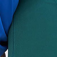 Pantaloni din stofa usor elastica verde-inchis conici cu talie inalta - StarShinerS