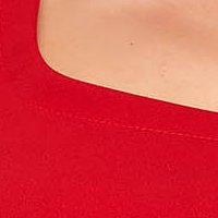 Piros szűk szabású krepp női blúz muszlin ujjakkal - StarShinerS
