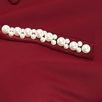 Burgundy women`s blouse light material loose fit with pearls