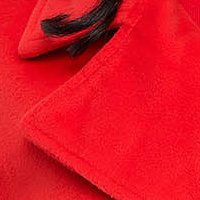 Palton din stofa rosu cu croi larg si buzunare laterale - SunShine