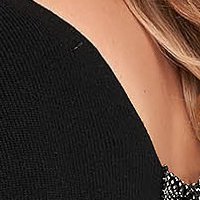 Black sweater knitted loose fit with sequin embellished details