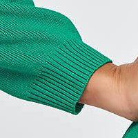 Rochie tricotata verde scurta tip creion accesorizata cu nasturi si lant metalic - SunShine