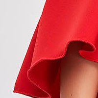 Piros egyenes StarShinerS ruha rugalmas szövetből bővülő ujjakkal