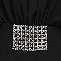 Fekete midi muszlin aszimetrikus harang ruha pillangó típusú ujjakkal