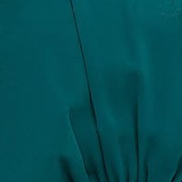 Zöld midi muszlin aszimetrikus harang ruha pillangó típusú ujjakkal