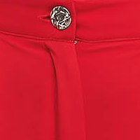 Pantaloni din stofa elastica rosii conici cu talie normala si buzunare laterale - StarShinerS