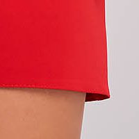 Rochie din stofa elastica rosie scurta cu un croi drept si maneci clopot - StarShinerS