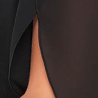 Fekete midi ceruza muszlin anyagátfedés ruha csipkés anyagból - StarShinerS