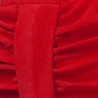 Piros ruha rugalmas szövet midi ceruza elöl felsliccelt