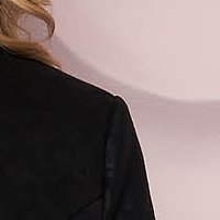 Palton din jacard negru in clos cu buzunare - Artista
