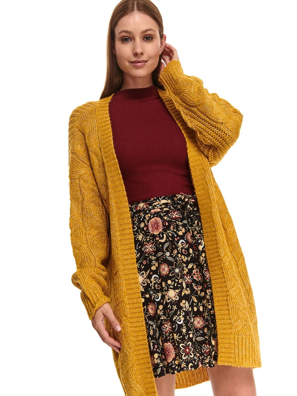 Yellow cardigan knitted